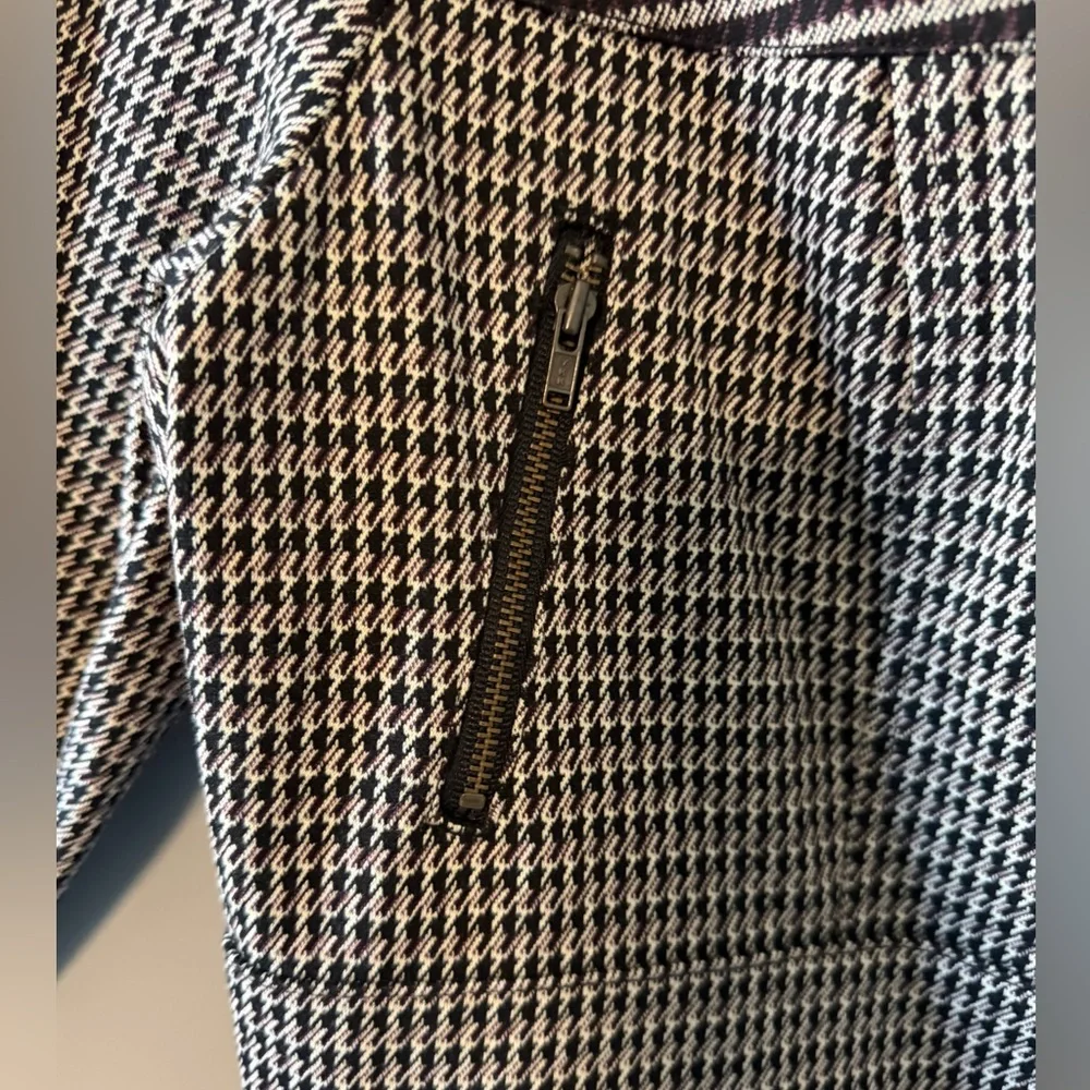CAbi ‘Baron Blazer’ Chic Black, Brown & Cream Houndstooth Jacket. Unlined. Zip. - Picture 2 of 10